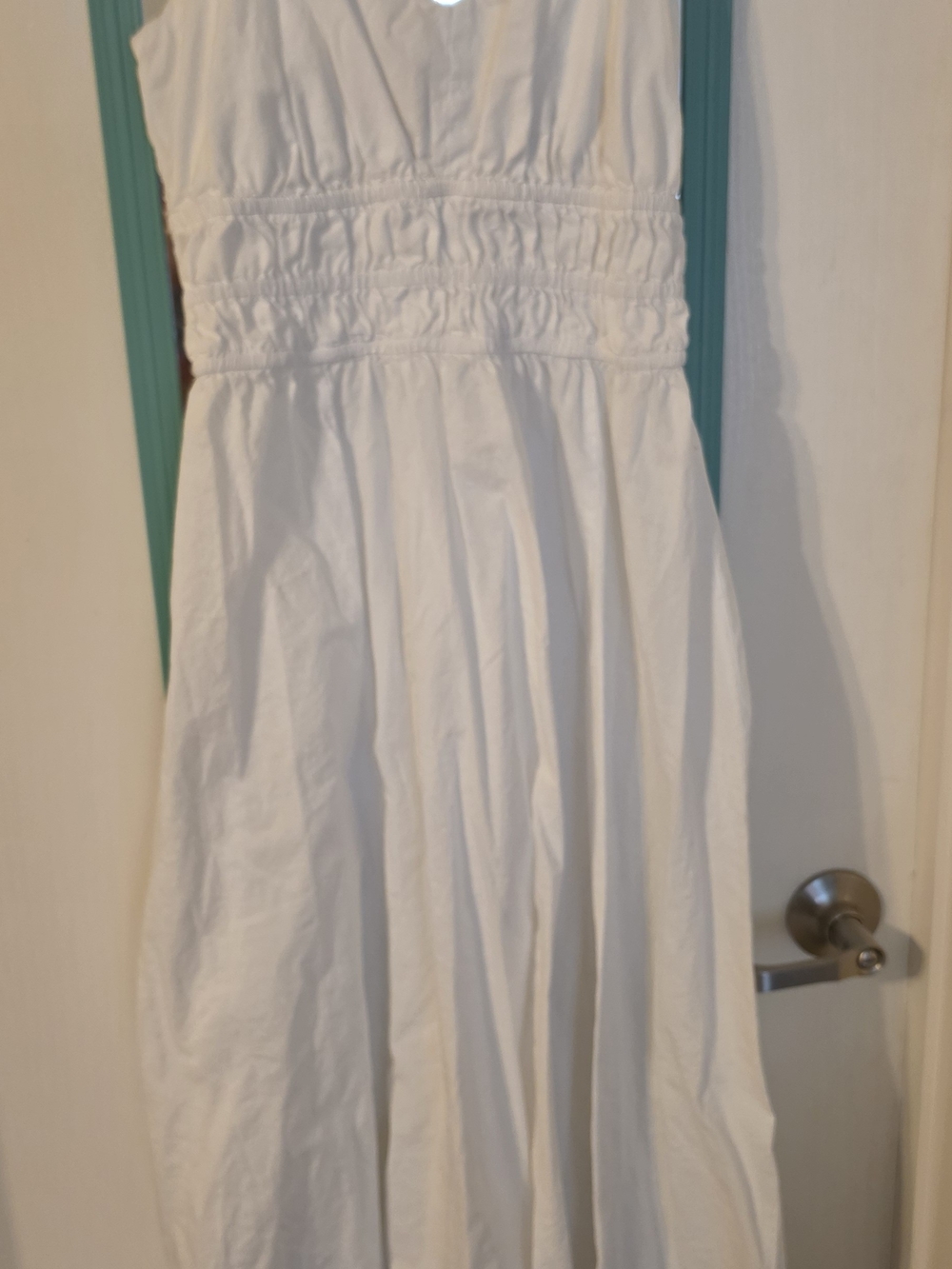 Elegant White Maxi Dress with Smocked Waist